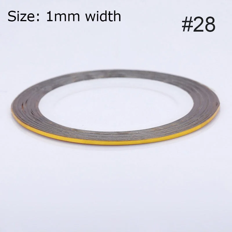 1mm 2mm 6mm Matte Glitter Nail Striping Tape Line Rainbow Multi Color Styling Tool Sticker Decal  DIY Decoration-Nail Inspo