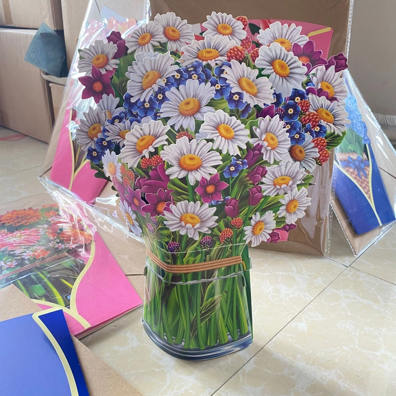 Explosions Creative 3D Stereo Greeting Card Mother’s Day Paper Flowers In Hand Thank You Gift Greeting Card