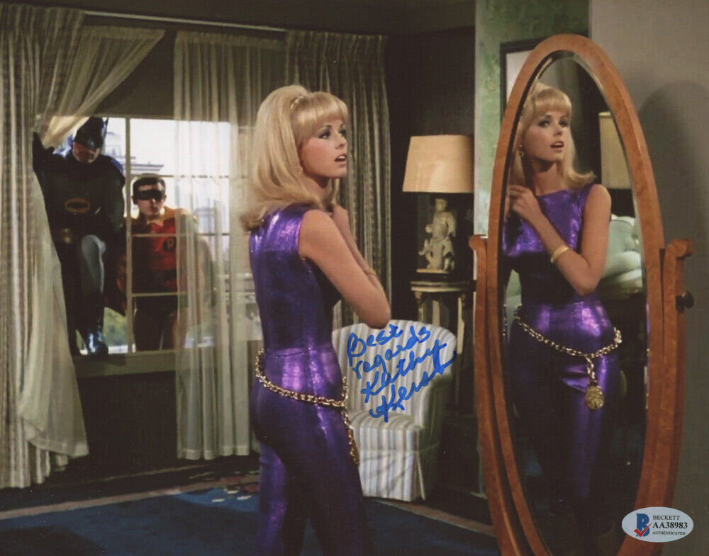 Batman & Robin sneaking in Kathy Kersh 's Bedroom Signed 8x10 Photo Poster painting Beckett COA