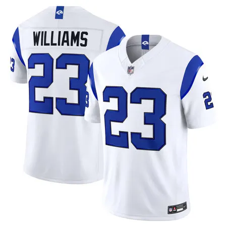 Men's Los Angeles Rams #23 Kyren Williams Nike Fearsome White Vapor F.U.S.E. Limited Jersey