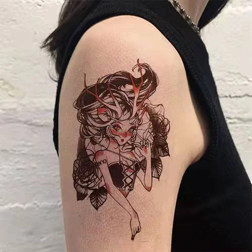 Anime Tattoo Sticker Waterproof for Men Women Body Art Personality Cool Butterfly Fake Tattoo Arm Thigh Pattern Temporary Tattoo