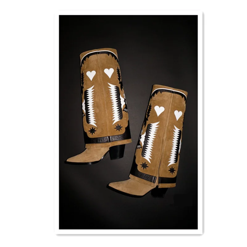 Yyvonne women's autumn and winter new leather fashion embroidered ankle boots white stitching thick heel pointed boots 715-0