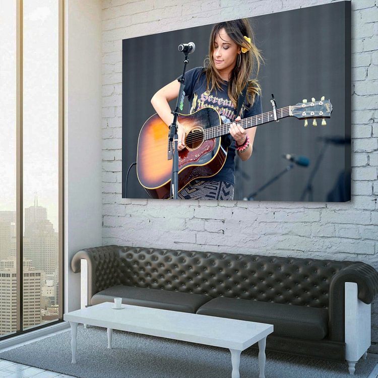 Kacey Musgraves Playing Guitar Canvas Wall Art
