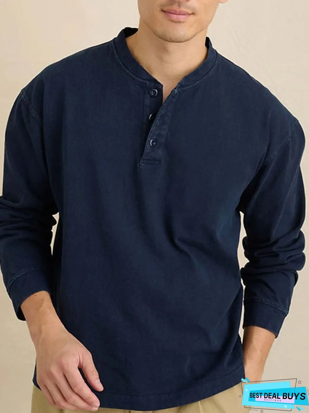 Men's Henley Shirt Tee Plain Henley Street Vacation Long Sleeve Button Pocket Clothing Apparel Basic Designer Modern Contemporary