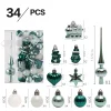 34PCS Colorful Christmas Tree Hanging Decors Set