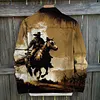 Cowboy Rider Print Denim Jacket by Inlyline