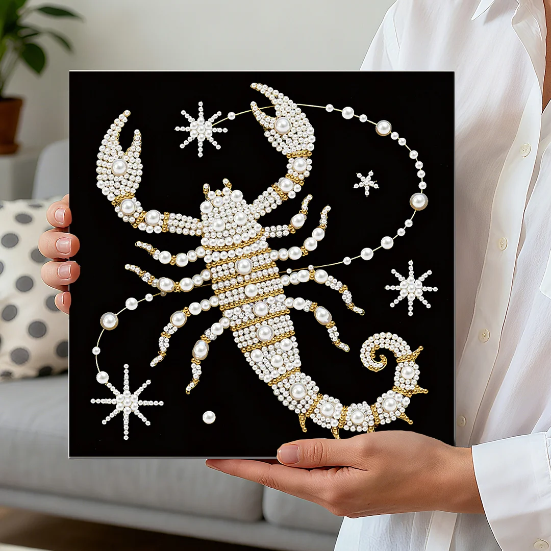 Scorpion DIY Pearl Art Diamond Painting Kit for Adult Home Decor 25x25cm With Frame