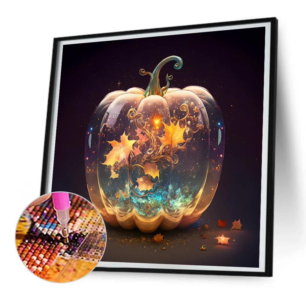Full Round Diamond Painting 30*30cm - Glowing Pumpkin