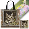 Cats-11CT DIY Stamped Cross Stitch Shopping Bag 40*40cm tapestrymarket