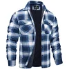 Autumn and Winter Thick Cotton-padded Plaid Long-sleeved Loose Hooded Men's Jacket