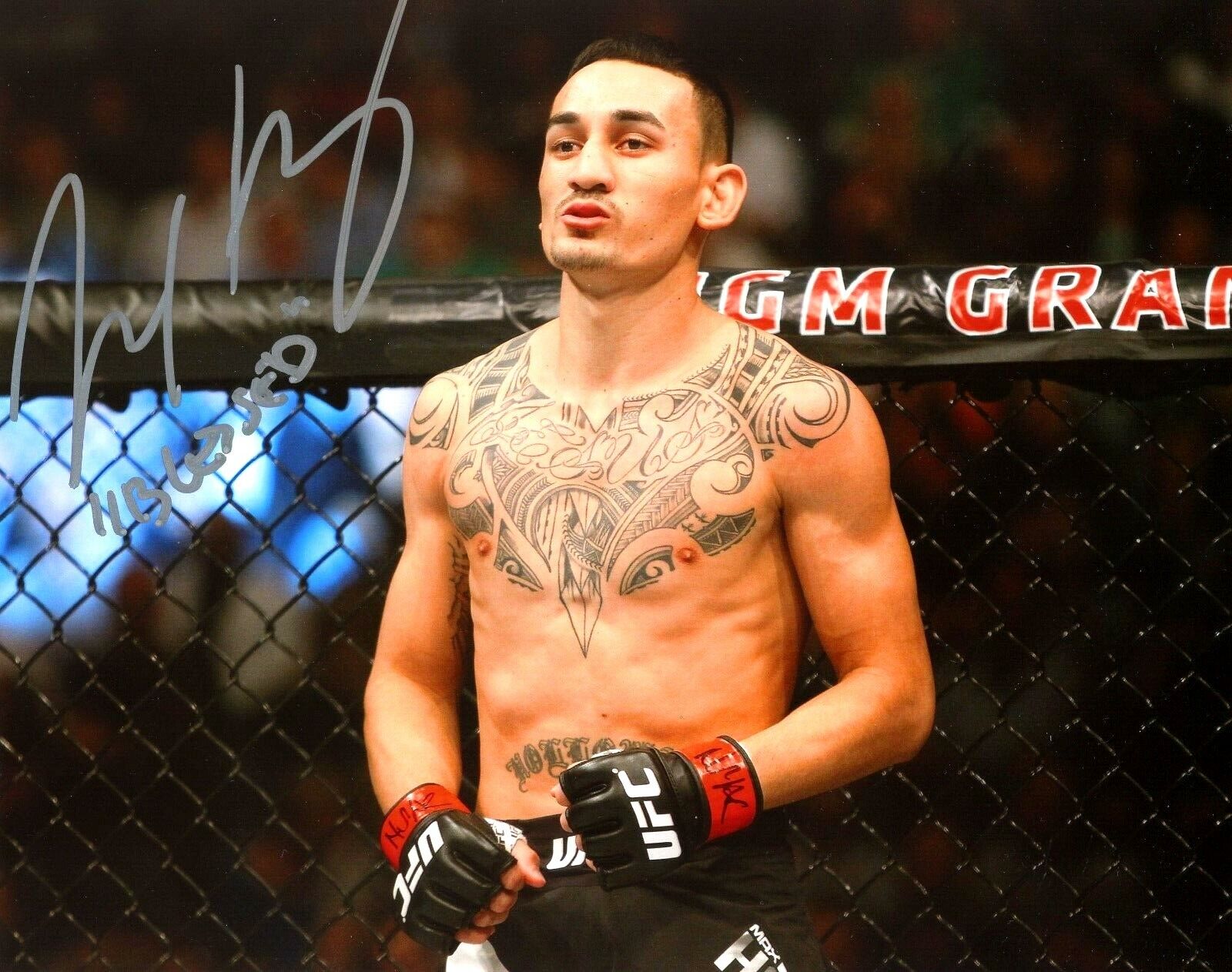 UFC MAX HOLLOWAY HAND SIGNED AUTOGRAPHED INSCRIBED 8X10 Photo Poster painting WITH PROOF & COA 7