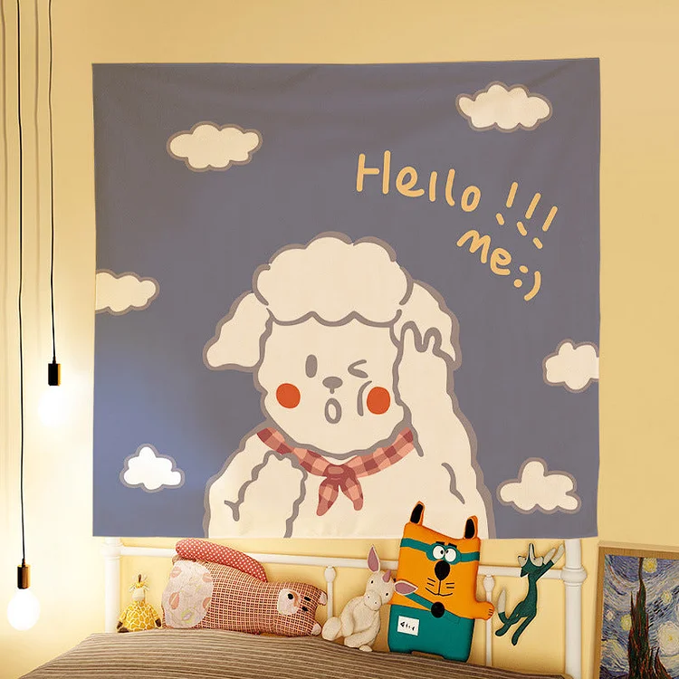 Cloud Sheep Strawberry Bunny Tapestry