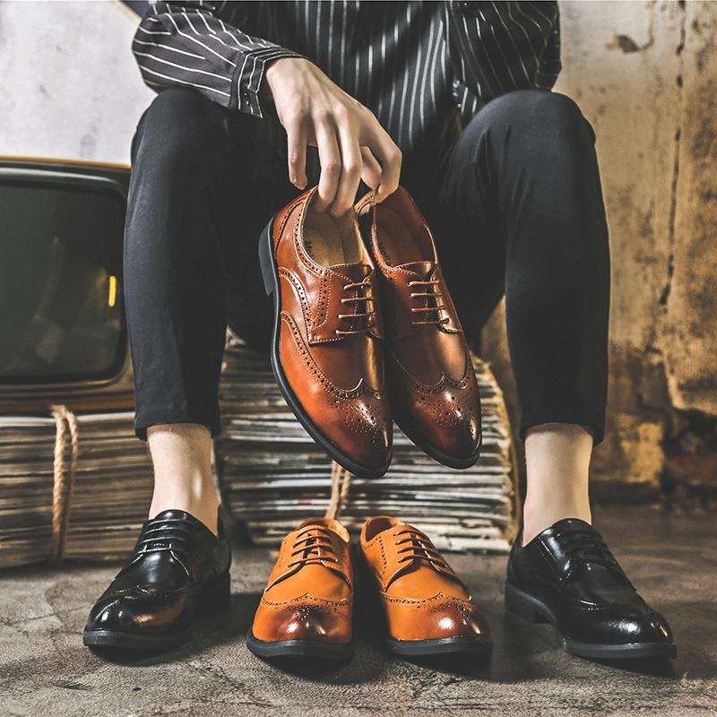 New Men's Retro Business Dress Fashion Leather Shoes - VSMEE