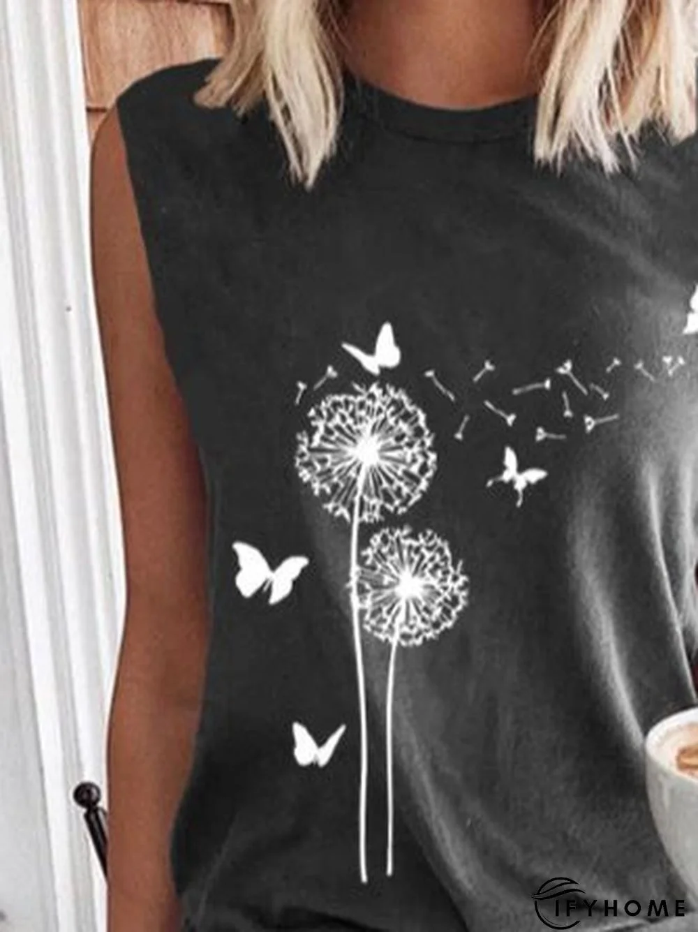 Sleeveless Floral Casual T-shirt | IFYHOME