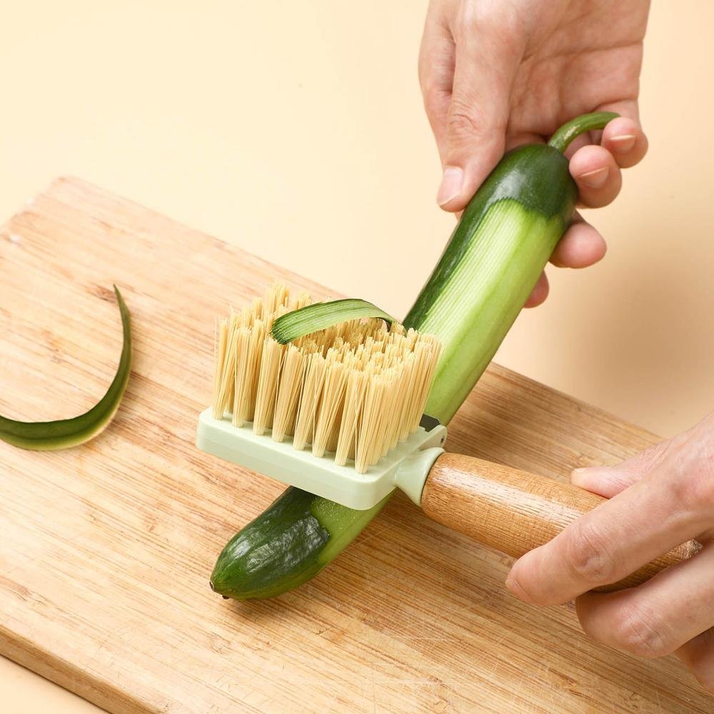 2 In 1 Vegetables Fruit Peeler with Wooden Handle