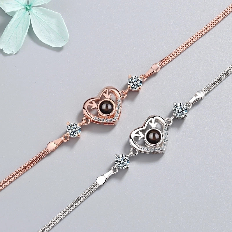 Copper IG Style Elegant Lady Plating Inlay Heart Shape Rhinestones Zircon Bracelets