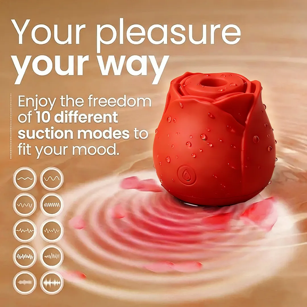 Silica Gel Rose Toy Suction Clit Stimulator&reg; (Red)