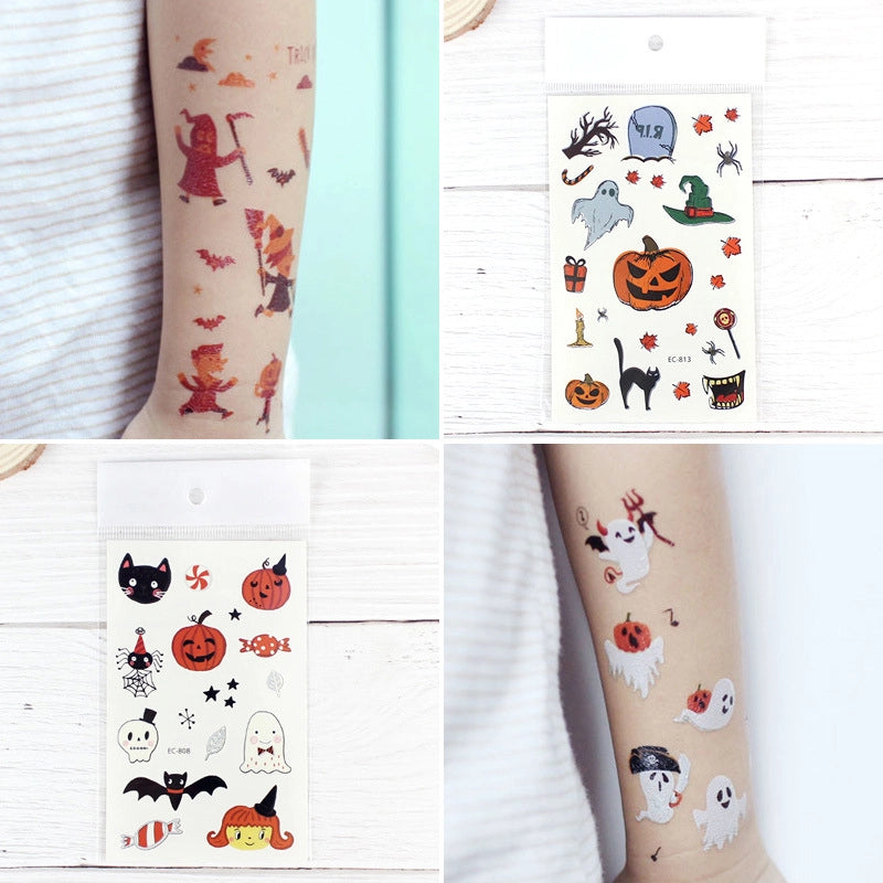 Halloween Pumpkin Masquerade Party Tattoo Stickers