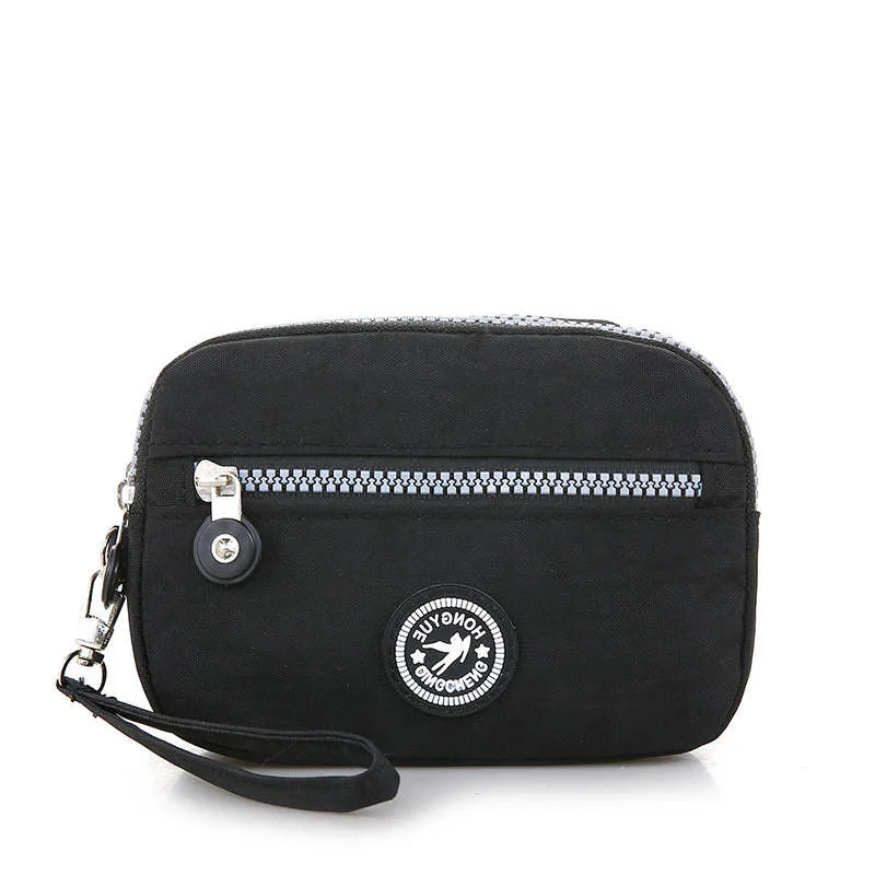 Women's Casual Solid Nylon Bags Multifunctional Zipper Wallet