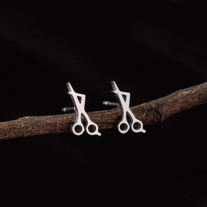 1 Pair Cute Minimalist Dog Cat Flower Polishing Hollow Out 304 Stainless Steel 18K Gold Plated Ear Studs