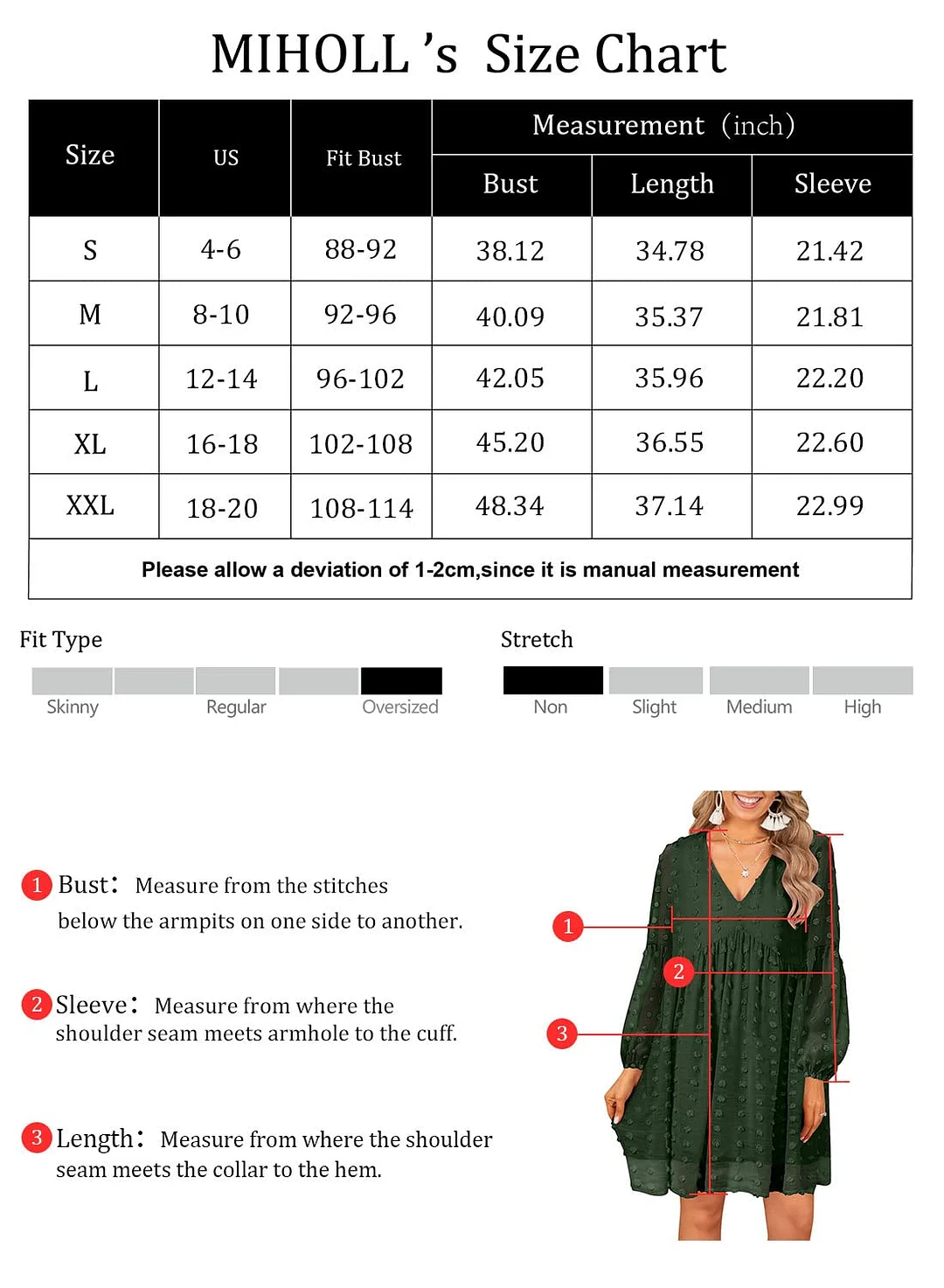 MIHOLL Women's V Neck Short Sleeve Ruffle Loose Summer Flowy Mini Dress