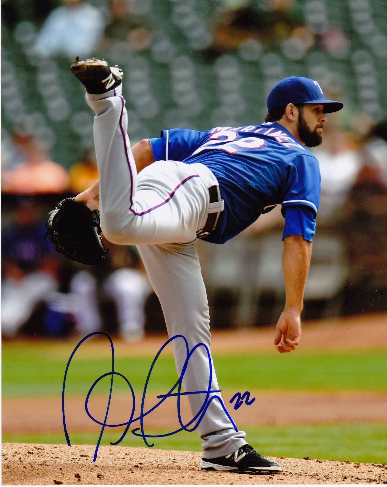 NICK MARTINEZ TEXAS RANGERS ACTION SIGNED 8x10