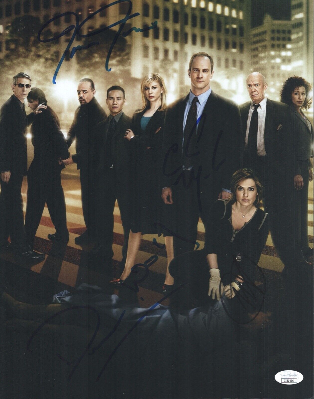 Dick Wolf LAW & ORDER SVU Cast X4 Signed 11X14 Photo Poster painting Autograph JSA COA Cert