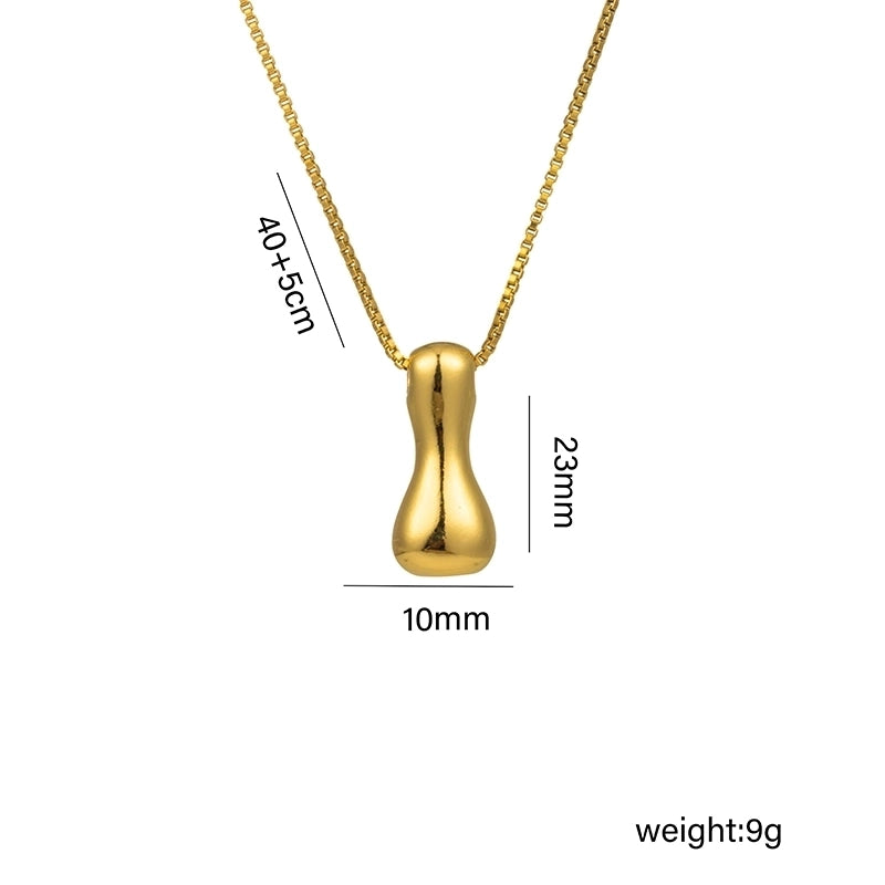 Hip-Hop Minimalist Letter Titanium Steel 18K Gold Plated Plating Pendant Necklace
