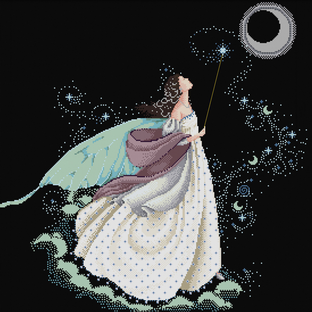 

Woman Moon - 14CT Stamped Cross Stitch - 55*59CM, 501 Original
