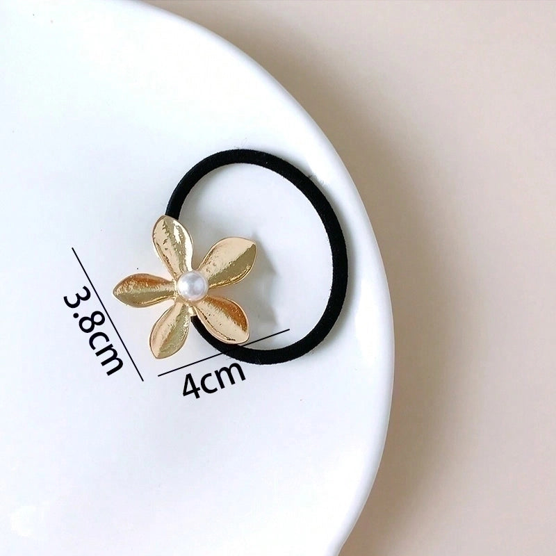 Women’s Minimalist Classic Style Starfish Flower Bow Knot Alloy Hair Tie