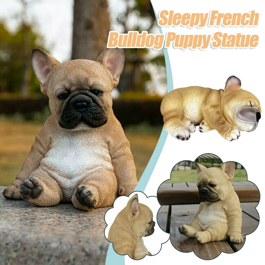Sleepy French Bulldog Puppy Statue