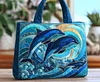 Trendy Ocean Whale Quilted Tote Bag🔥All items are shipped in a default size of 15x14 inches.