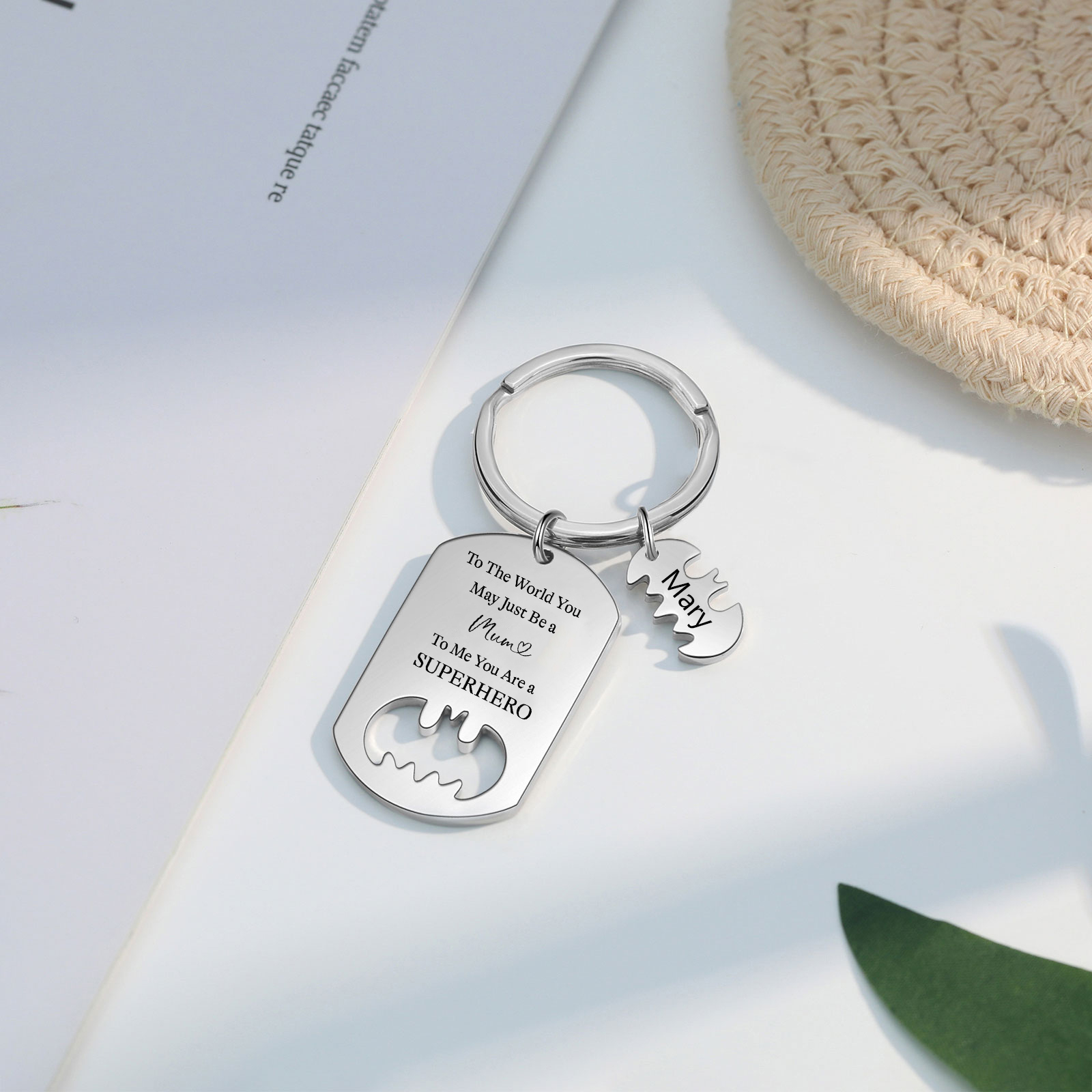 You Are A Superhero Keychain Personalised 1 Name Bat Keychain Engraved Gift for Dad/Grandpa/Grandad/Mom/Mum-Jessemade AU