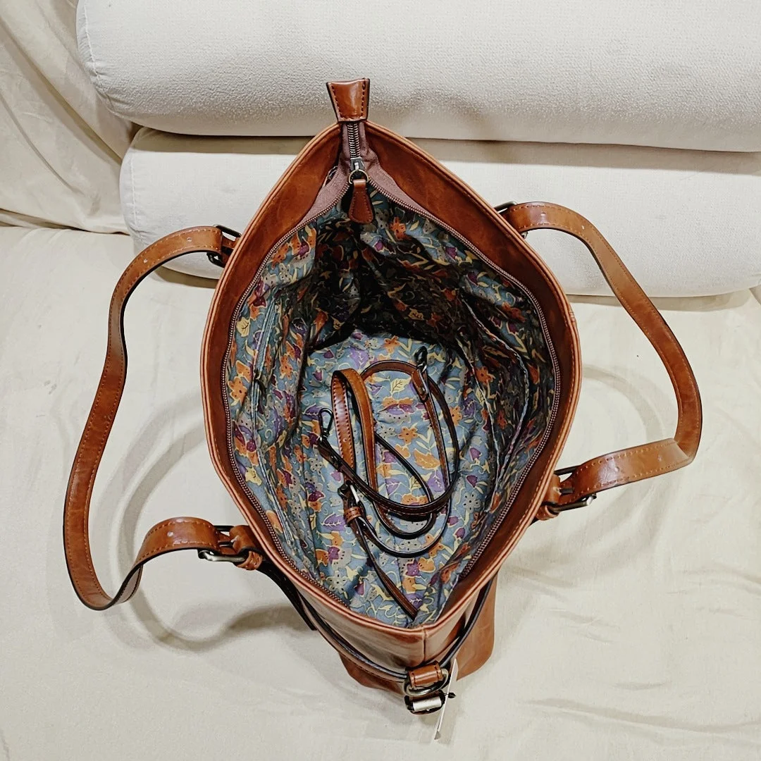 Recurious Butter Leather Pattern Hand-held Slung Women's Bag Fashion Large Capacity