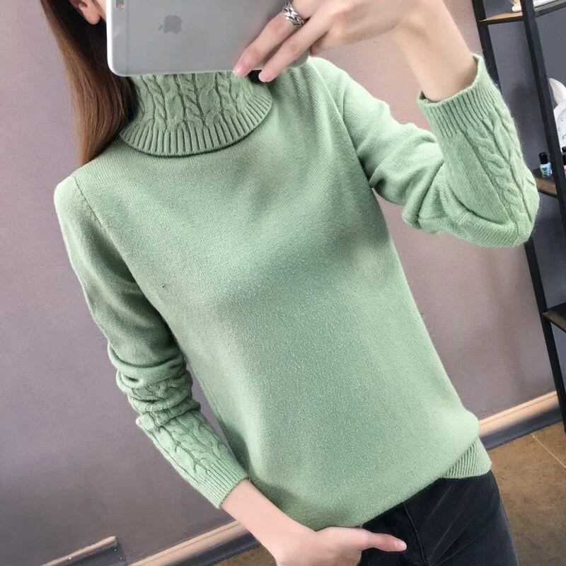 Autumn Winter Solid Cashmere Sweater Women Knitted Long Sleeve Turtleneck Sweaters Women Slim Fit Basic Pullovers 2020