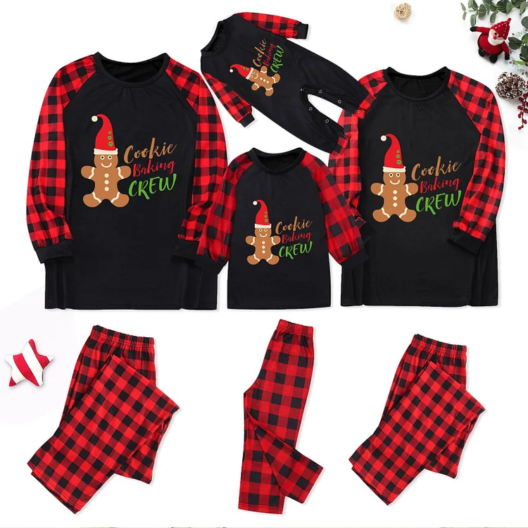 Cookie Baking Crew Christmas Gingerbread Family Matching Pajamas Set