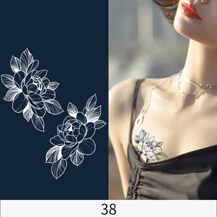 Flower Butterfly Animal Art Festival Comic Text Waterproof Full Body Arm Natural Temporary Tattoo For Men and Women