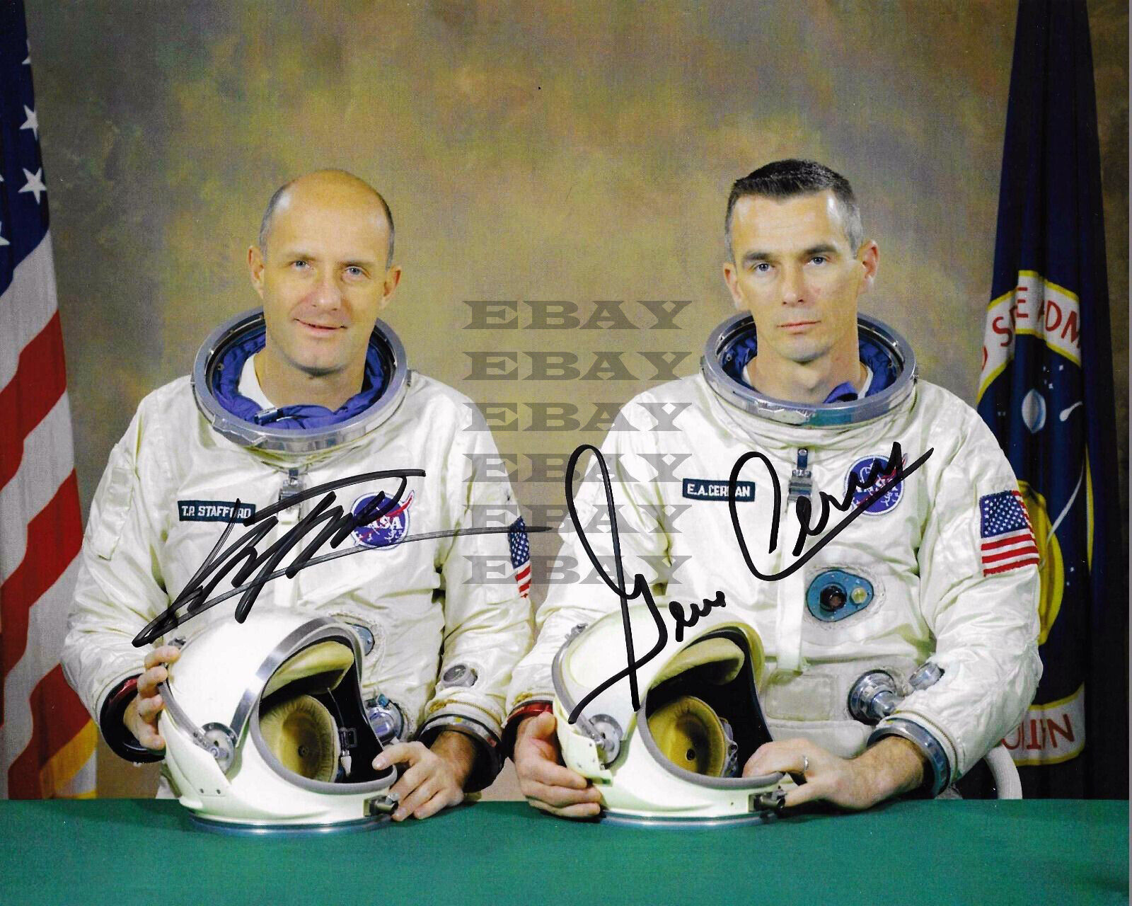 LAST MAN ON MOON E. Cernan & W. Stafford Autographed Signed 8x10 Photo Poster painting Reprint