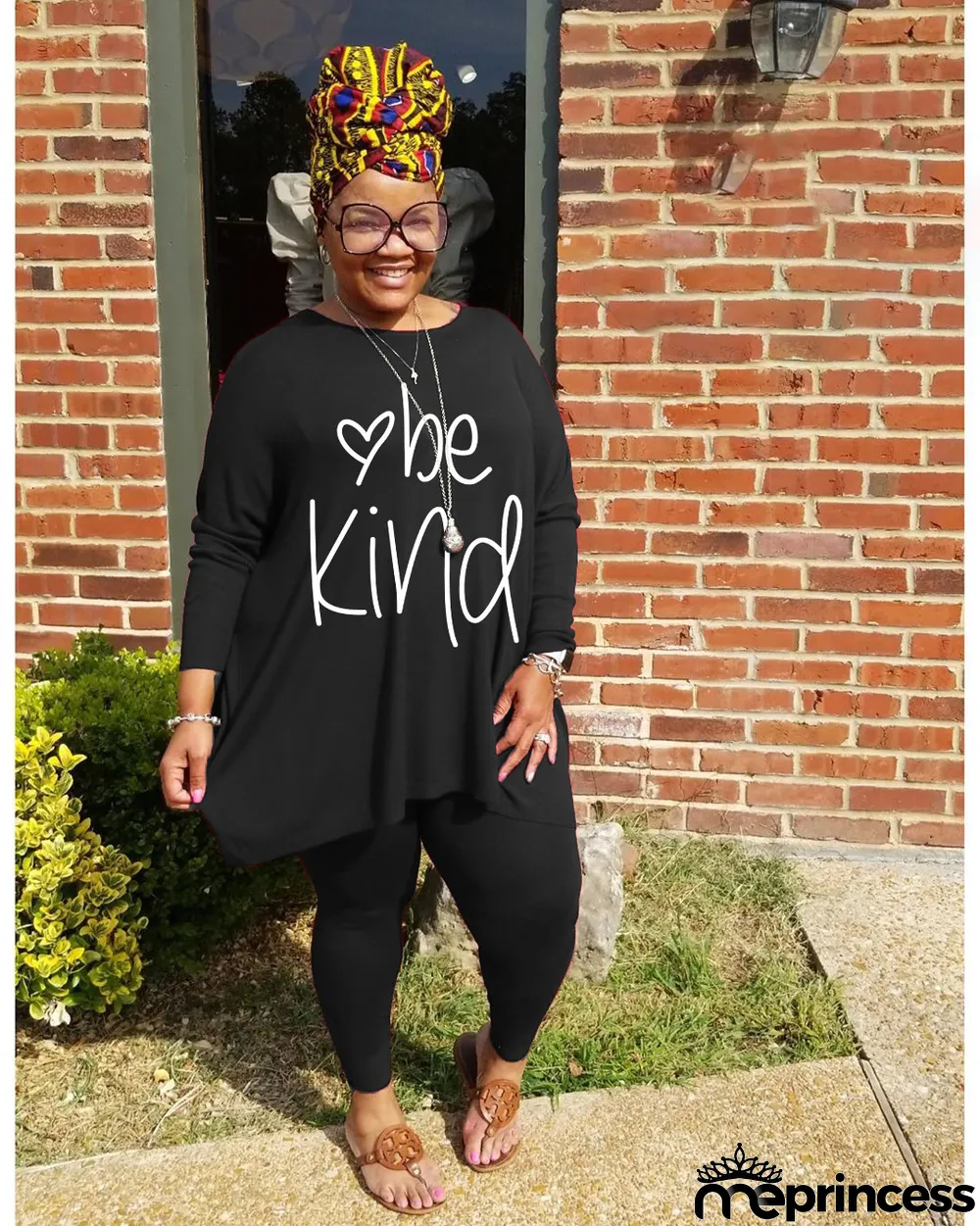 Plus Size Letter Print Long Sleeve Two Piece Suits