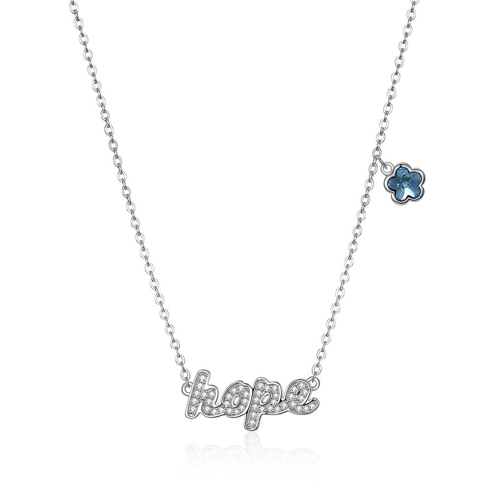 Crystal  "Hope" Letter Pendant Necklace