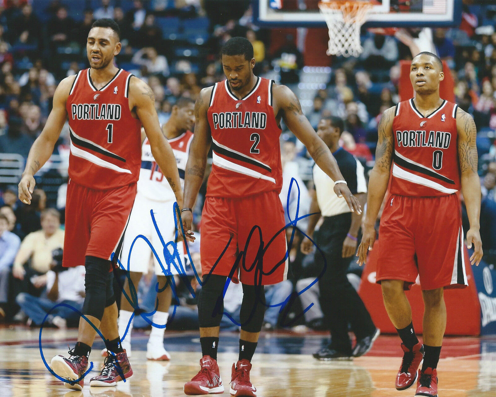 Jared Jeffries & Wesley Matthews *PORTLAND BLAZERS* Signed 8x10 Photo Poster painting COA GFA