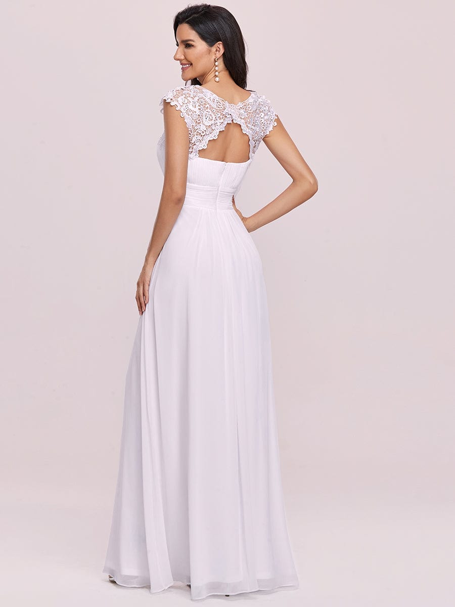 Sophisticated Lace Detail Evening Gown