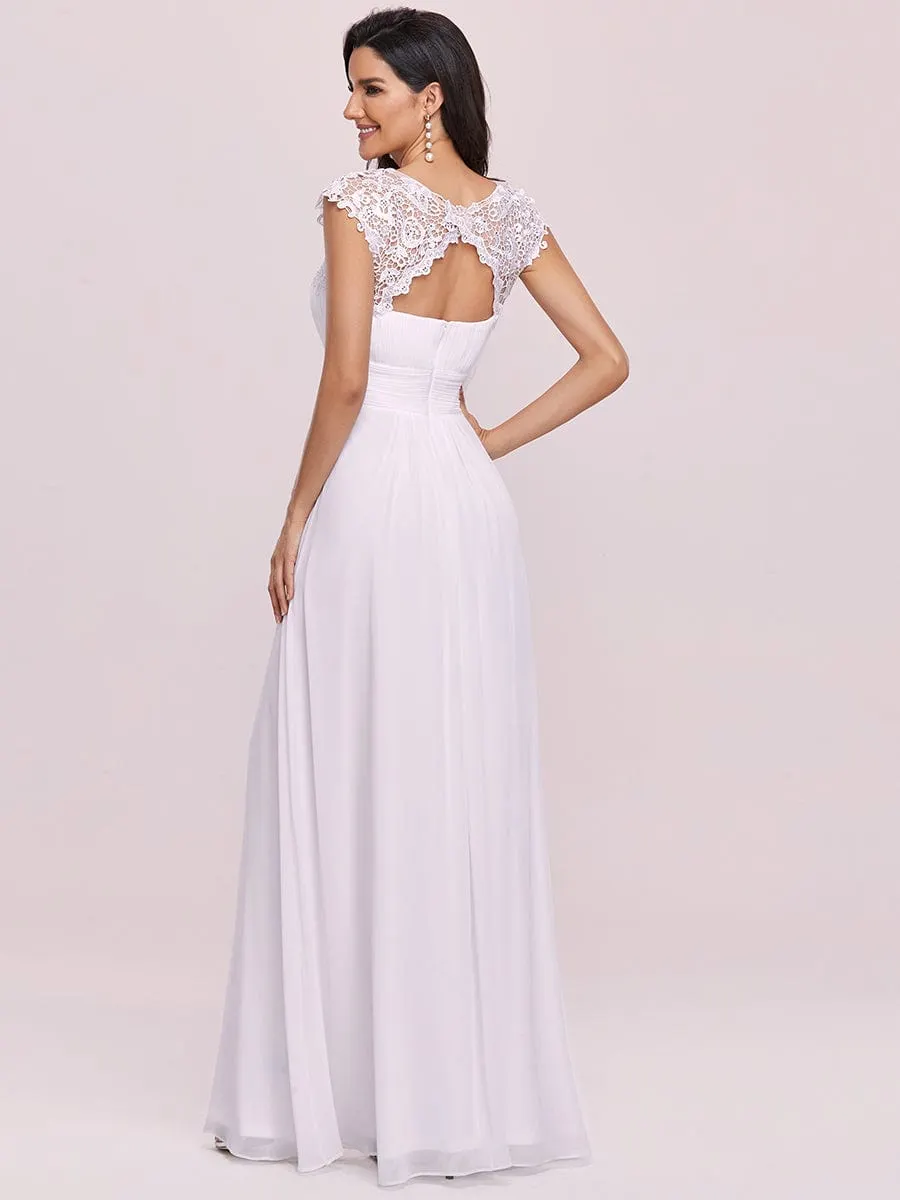 Sophisticated Lace Detail Evening Gown
