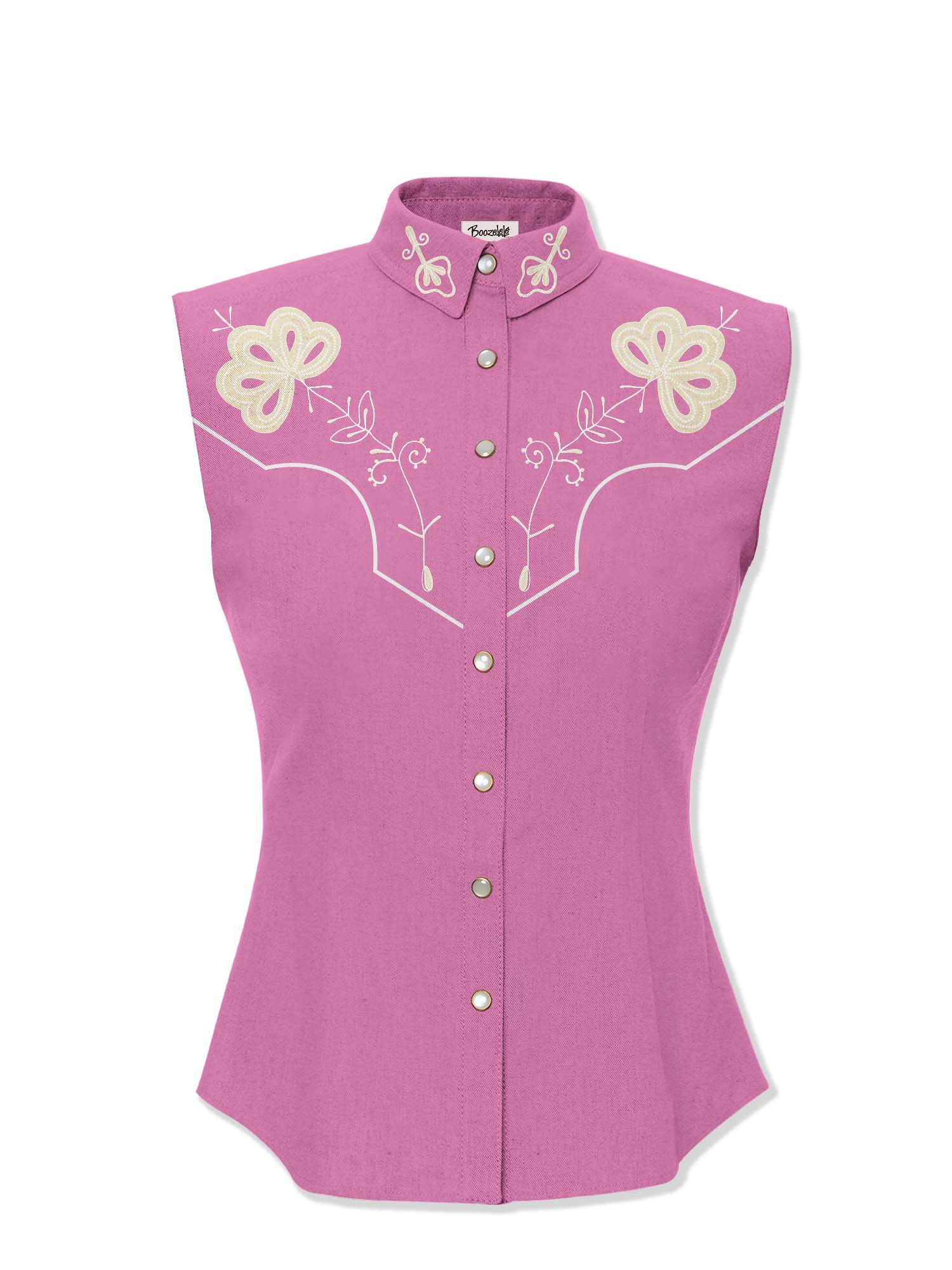 Western Vintage Flower - Women‘s 100% Cotton Sleeveless Shirt