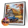 Peinture Diamant De Perceuse Ronde De Voiture De Pays Bleu-30*30CM