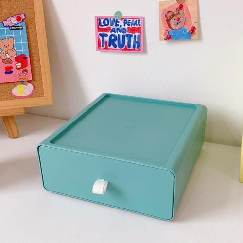JOURNALSAY Morandi Color Desktop Large-capacity Rectangular Drawer Storage Box
