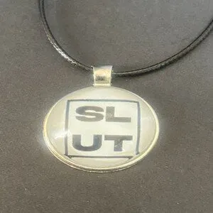 pornhint Pornhint SLUT Necklace or Submissive Collar Charm Kink Wear BDSM Funny Sexy