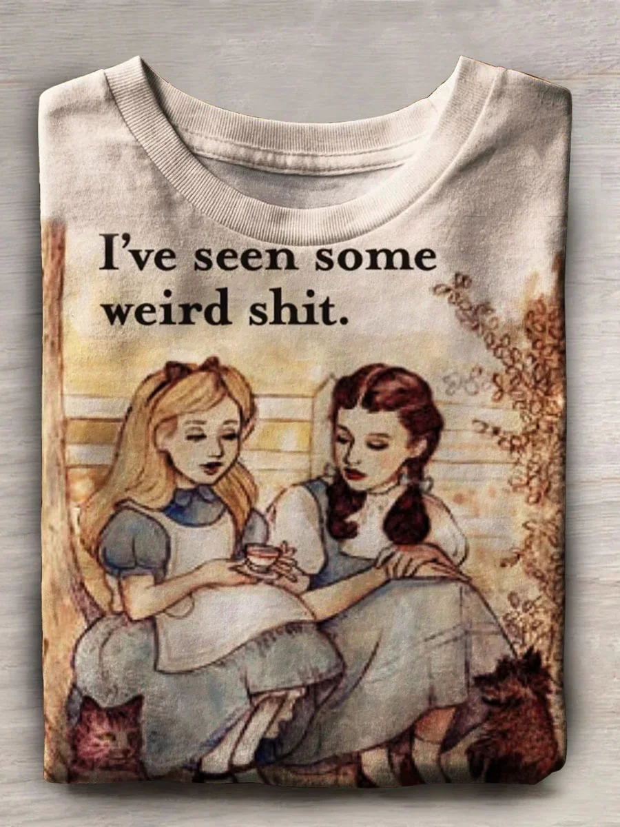 Eagerlys  I've Seen Some Weird Shit Print Casual Short Sleeve T-shirt Eagerlys