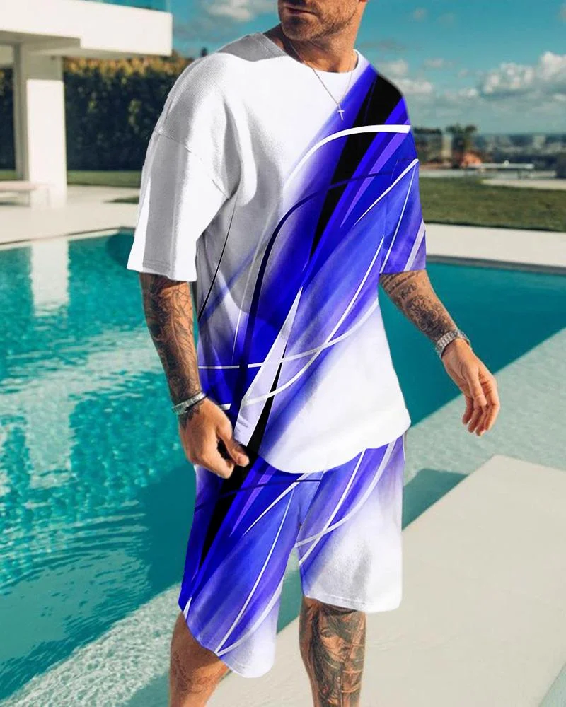 Men's Fashion Printing Shorts Suit25