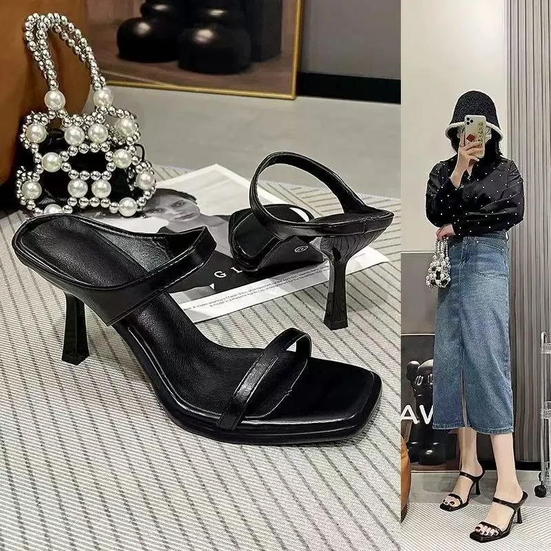 Breakj Breakj Summer Net Red New Sexy High-Heeled Sandals Women Wear Side-Outfash Fashion With Fine And Cool Drag